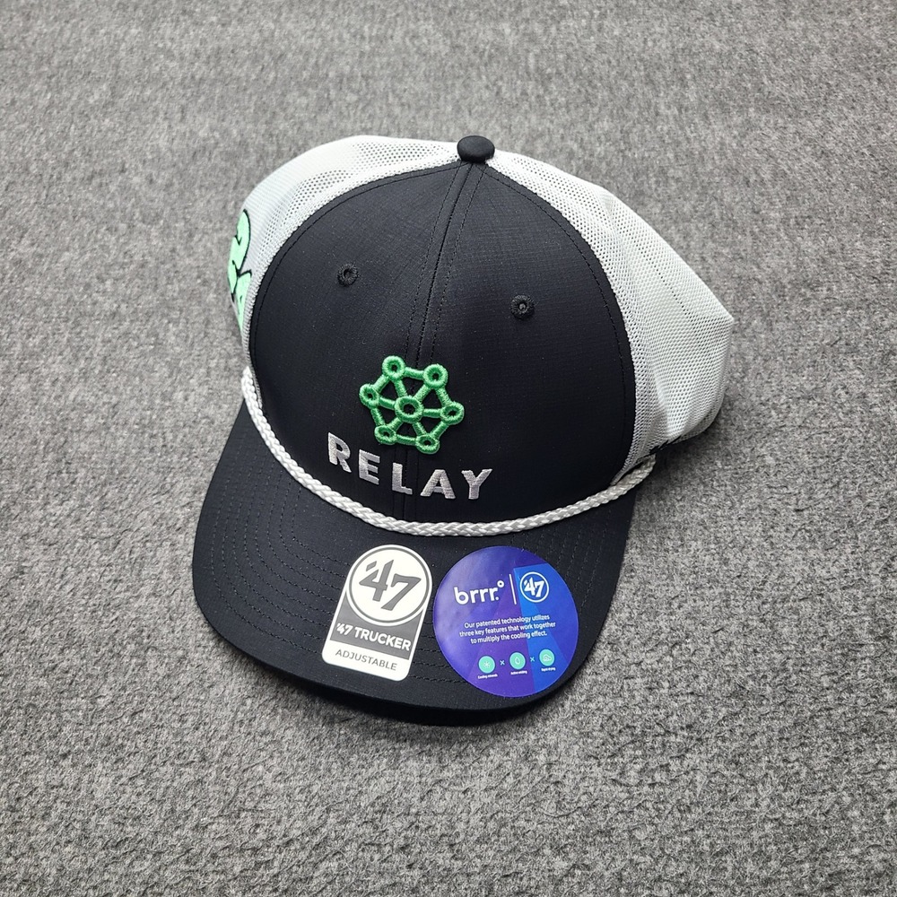 47‎ Brand NASCAR Trucker Hat Mens OSFA Black NEW William Byron Relay 24 Snapback